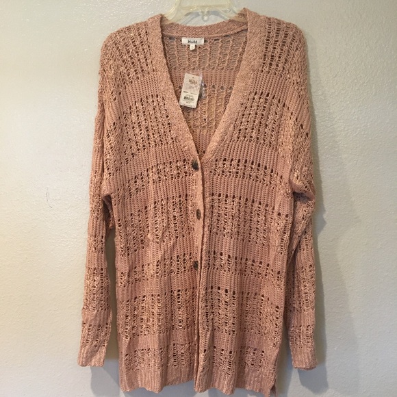 Mudd Sweaters - Mudd Pink Cardigan Size XL